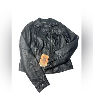 NWT Jou Jou Black Leather Jacket